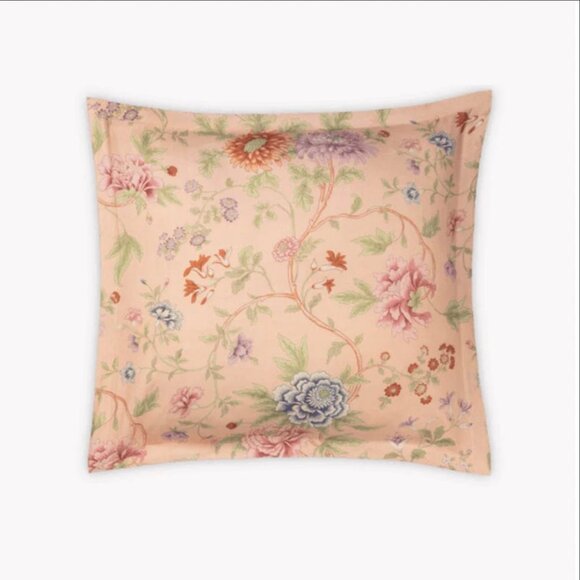 Matouk Simone Linen Euro Pillow Sham in Apricot - Picture 1 of 3